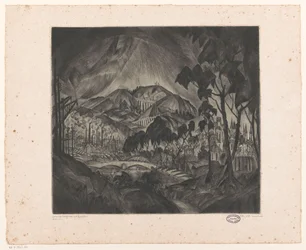Hilly Landscape with Industry (original title: Evolution)