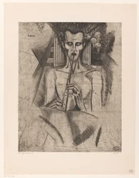 Naked Man Playing a Flute