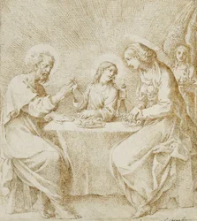 The Infant Christ, the Virgin and Saint Joseph Seated at a Table Attended by an Angel
