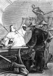 Drawing by Leon Benett, from Jules Verne