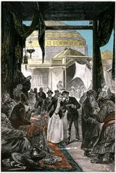 The Bazaar of Samarkand, Illustration of the Novel by Jules Verne 