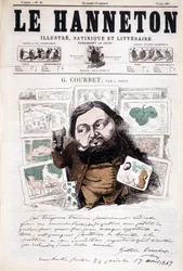 Portrait of Gustave Courbet, French painter (1819-1877). In Le Hanneton