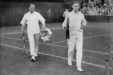 The Duke of York and his doubles partner Wing Commander Sir Louis Greig, Wimbledon 1926