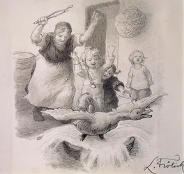 Ugly Duckling, Illustration for Fairy Tale by Hans Christian Andersen