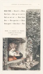 Berthe, Bonte, Well, Barbet, Bergeronnette, Balsamine, Birch, Beak, Becqueter, Arm, Bouquet, Candy, Bottom, Page 15 - Alphabet by Mademoiselle Lili, by L. Froelich and by a Dad (Hetzel Himself). Bibliotheque & Magasin d