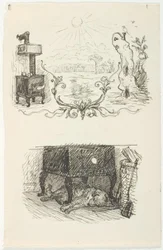 Two Drafts for Illustrations to The Snowman