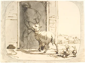 A Lamb is Led into the Stable