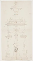 Draft for a Turned Stand with Queen Juliane Marie