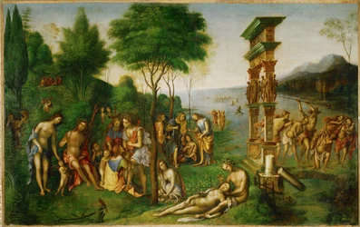 Mercury Fights the Vices in Olympus