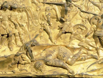 David and Goliath (detail) (post restoration)