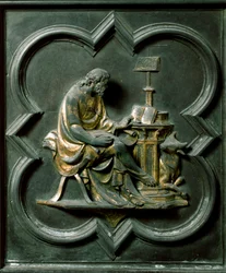 North Gate, Exterior Detail: Saint Luke Evangelist
