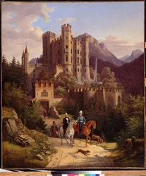 The Crown Prince Maximilian Riding in Hohenschwangau