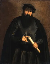 Portrait of a Man with Compasses and a Roll of Paper