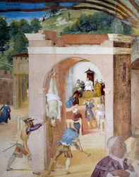 Santa Barbara on Trial Before Magistrate Martian (detail)