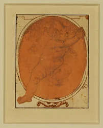 Nude Child Sitting with Right Leg Extended