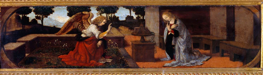 The Annunciation. Painting by Lorenzo di Credi (1458-1537)