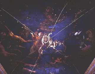 The Goddess Diana in Her Chariot Surrounded by Representations of the Signs of the Zodiac from the Sala dello Zodiaco