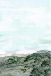 Calm Green Coastal Landscape