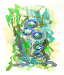 Green Blue Blooms
