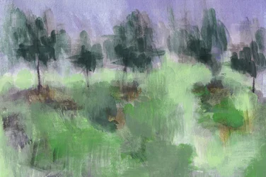 Hazy Green Landscape