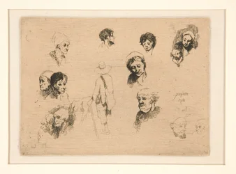 Various Sketches, heads