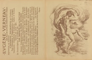 Dancing Nude and Advertisement for Eugène Verneau