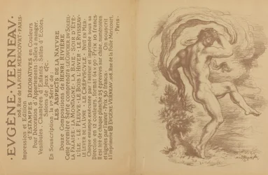 Dancing Nude and Advertisement for Eugène Verneau