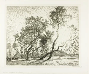 Farm with Dutch Poplars