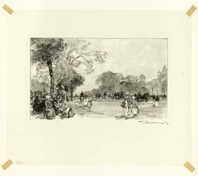 The Avenue of the Champs-Élysées, plate eighteen from Along the Seine and the Boulevards
