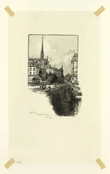 The Pont Saint-Michel, plate twelve from Along the Seine and the Boulevards