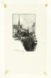 Le Pont Saint-Michel, plate twelve from Le Long de la Seine et des Boulevards