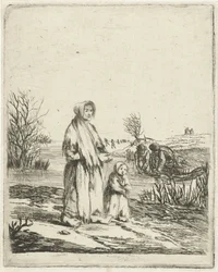 Beggar Woman with Child by a Ditch