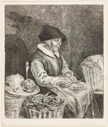Old Woman Shelling Beans