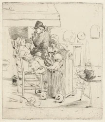 Kitchen Scene with Children