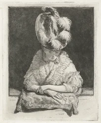 Portrait of a Young Woman with Hat Looking Out the Window