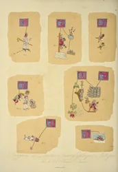 Fragments of Aztec Hieroglyphic Paintings, from the Codex Telleriano-Remensis, Illustration from 