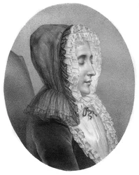 Madame du Deffand - Marie de Vichy-Chamrond, Marquise du Deffand (1697-1780) - engraving by Carmontelle