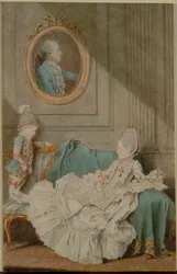 Madame Millin du Perreux and Her Son, with a Painted Portrait, c. 1760