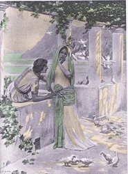 Restituta, illustration from Decameron of Boccaccio published by Navarre Society 1930