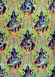 Wallpaper design with dragons