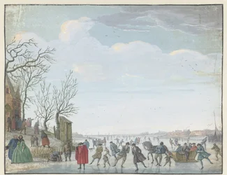 Winter Landscape with Ice Skating