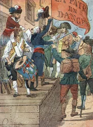 French Revolution wars: voluntary enlistments after the defeats of France in the war between revolutionary France and counter-revolutionary monarchies, the French assembly proclaims the Danger to the Homeland, 22nd July 1792) Illustration by Louis Charles