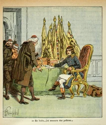 Illustration by Louis Bombled from the book The Memorial of Saint Helene by Count Emmanuel de Las Cases: During the Italian campaign, Bonaparte rescues priests, Private Collection