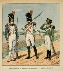 Imperial Guard; Grenadier of the 1st regiment; pupils of the 2nd regiment