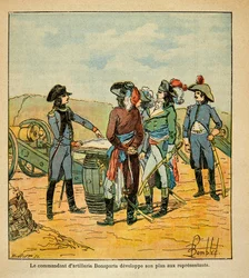 Napoleon Bonaparte exposes his plan to take Toulon to the commissioners of the Republic