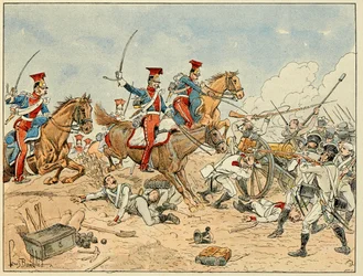 Illustration taken from the book The Heroes of the Siecle, anecdotal recits by Dick de Lonlay and illustrated by Louis Bombled