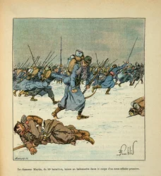 The Army of the Loire by Eugene Sergent, Illustrated by Louis Bombled: Battle of Le Mans, January 1871, Private Collection