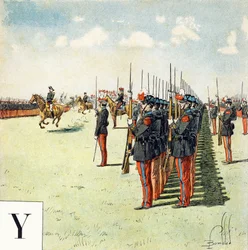 Letter Y: Students of the Military School of Saint-Cyr, "I Will Be a Soldier" - Military Alphabet