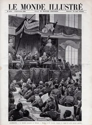 Speech by August Bebel (1840-1913) during the Socialist Congress of Breslau in Germany in 1895 - Engraving in The Illustrous World of 1895 - Drawing by Bombled.