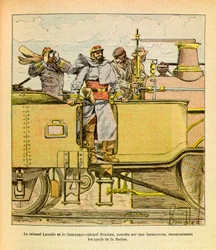The Eastern Army: December 1870, Colonel Lavalle and Lieutenant Colonel Bramas on a locomotive